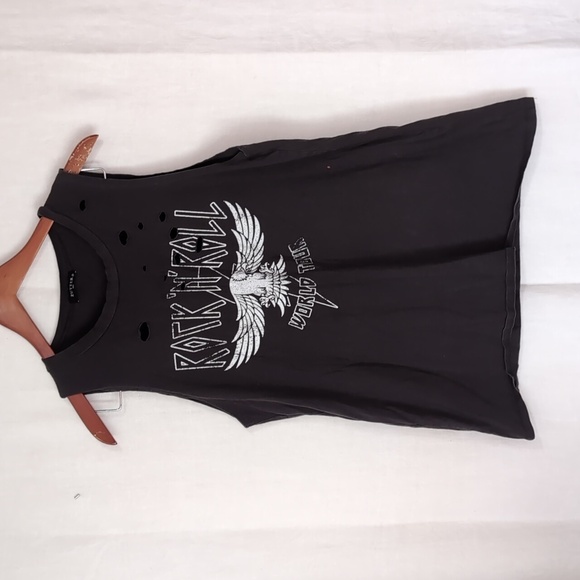 Zutter Black Sleeveless Holey Distressed Rock N Roll Tank Size Medium - Picture 1 of 6